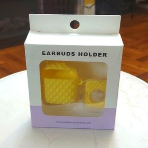 NWT YELLOW EARBUDS HOLDER CASE